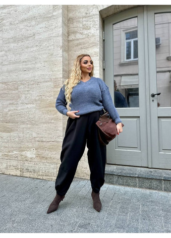 Синий демисезонный женский полушерстяной свитер джемпер No Brand