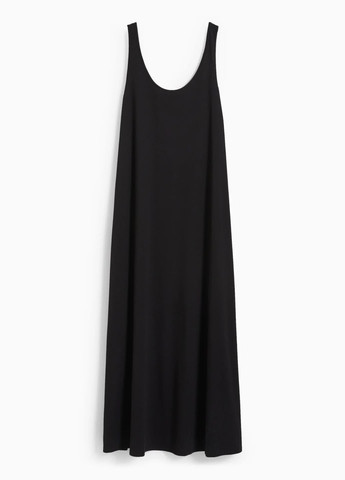 Черное кэжуал платье макси из хлопка C&A однотонное