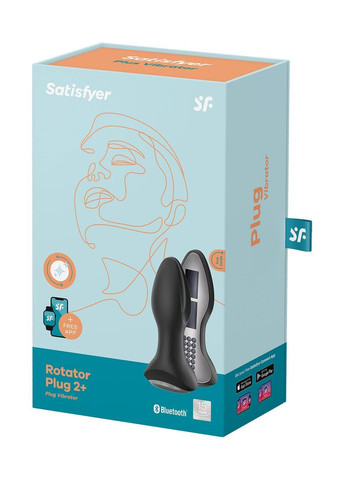 Анальна смарт вібропробка із перлинним масажем Rotator Plug 2+ Black Satisfyer (297516727)