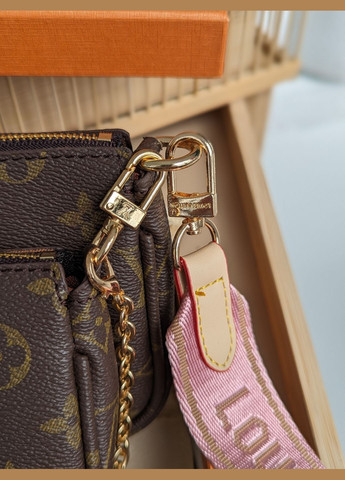 Сумочка жіноча 3в1 Луї Вітон Multi Pochette bag (корич.+рожевий) No Brand (322560201)