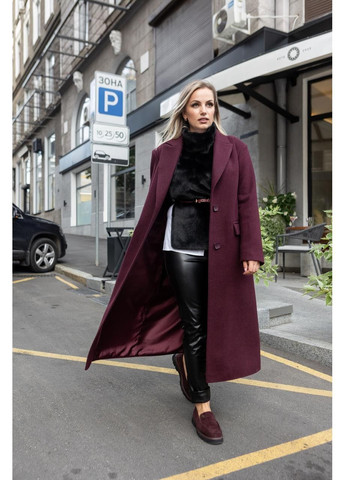 Темно-бордове демісезонне Пальто демісезонне Даяна марсала 0480 Vlavi