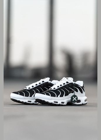 Чорно-білі Осінні кросівки чоловічі і жіночі nike air max tn plus black white | найк аір макс тн плюс чорно-білі No Brand