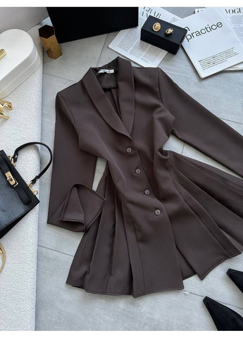 Коричневое вечернее женское платье платье-жакет No Brand