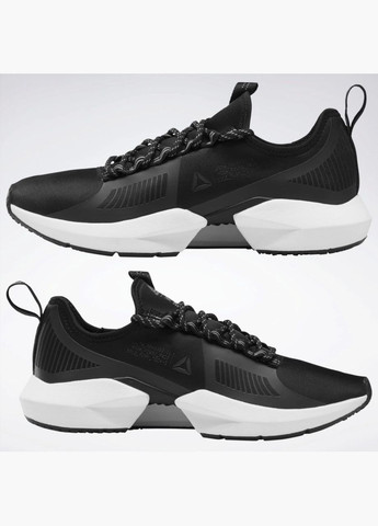 Обувь unisex кроссовки 020425 В черный с серым DV9288 США 34(р) Reebok комбинированные всесезоны (323170145)