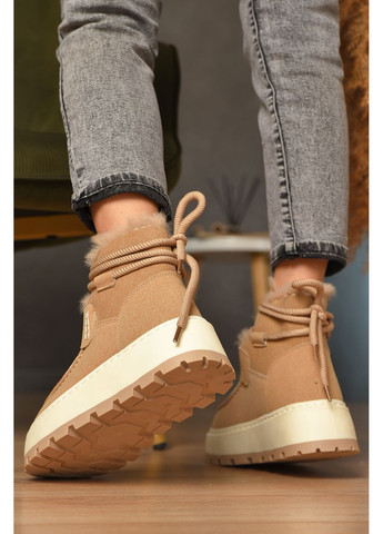 Уггі жіночі на хутрі бежевого кольору Let's Shop (366546107)