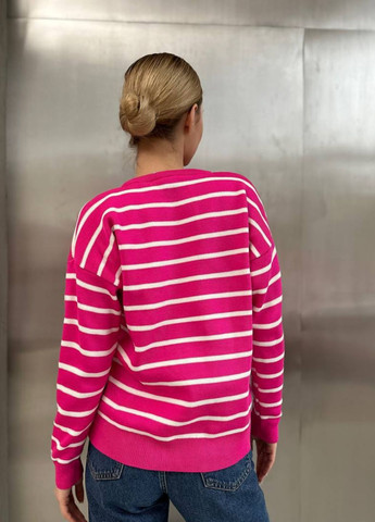Малиновий демісезонний базовий светр в смужку джемпер Україна