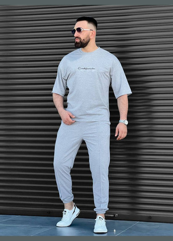 Серый летний мурской костюм брючный FINO Mode