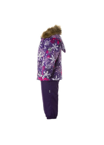Темно-лиловая детский зимний комплект avery, куртка и полукомбинезон, р.74, лилoвый с принтом/темно-лилoвый () Huppa 41780030-14353-074