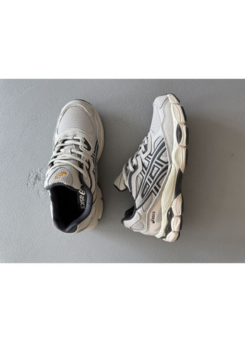 Сірі Осінні кросівки чоловічі asics gel-nyc beige / grey gore-tex асікс гель нюк No Brand