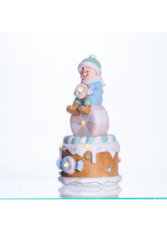 Новорічна фігурка-світильник із порцеляни 20.5 см для дому та офісу затишний декор для свята Yiwu (370602468)