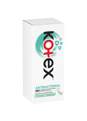 Щоденні прокладки (5029053549132) Kotex antibacterial extra thin 20 шт. (268144750)