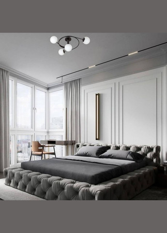 Чорна стельова люстра з кулями (61-LX04-4 BK+WH) No Brand (370069528)