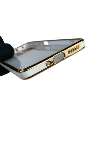 Чохол для Redmi Note 13 Pro 5G з кільцем MagSafe із золотою окантовкою на сяомі редмі нот 13 про білий gs1 Xiaomi (366230493)