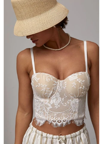 Мереживний корсет на бретелях із чашками Lurex (398320580)