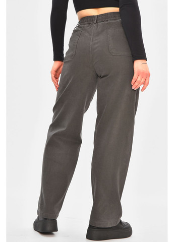Штаны женские однотонные тёмно-серого цвета Let's Shop (368540481)
