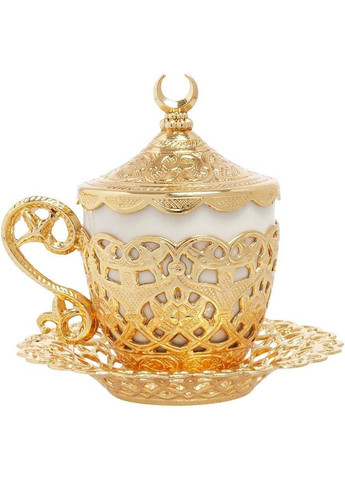 Турецкая чашка Демитас с блюдцем 100 мл. Золото (R-14824-VS) Acar (303348196)