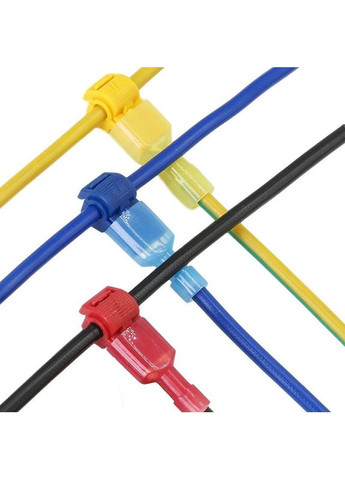 Набор обжимных клемм с изоляцией T-образные 2,5 – 4 мм для быстрого монтажа 50 шт (25 комплектов) желтый (TR050924-25) Bodasan (329443862)