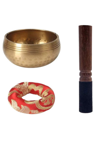 Тибетська звукова співоча чаша для Медитації / Йоги 8.4 см Червона подушка No Brand (347641190)