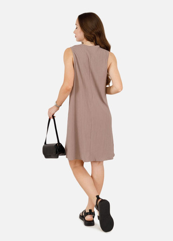 Кофейное женское платье цвет капучино цб-00252389 Mass