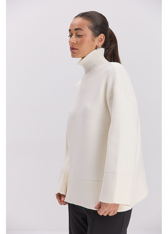 Вязаный женский свитер oversize серый с широкими рукавами Arjen (324392580)