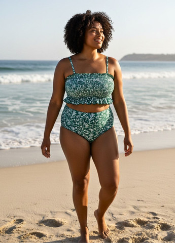 Зеленый летний женский раздельный купальник bikini set lily зеленый (8260) раздельный FS