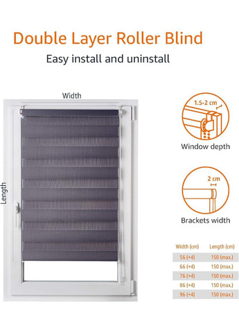 Рулонная штора Basics 66 x 150 см Серый Amazon (309178478)