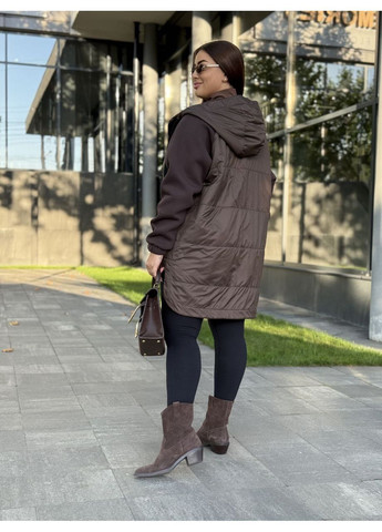 Темно-коричнева демісезонна куртка -кардиган тринитка з начосом,туреччина,плащівка еммі,підклад фліс полар Україна