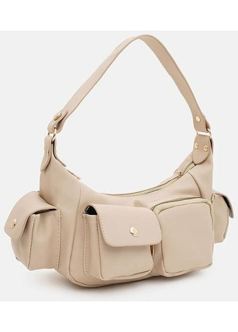 Сумка хобо на плечо женская из экокожи маленькая Бежевый 39306 Monsen (355245379)