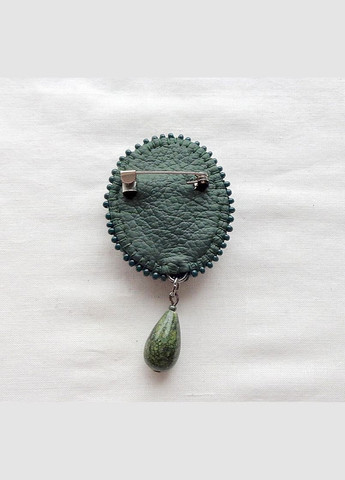 Авторська брошка ручної роботи з бісеру з натуральними каменями "Господиня мідної гори" No Brand (349843439)