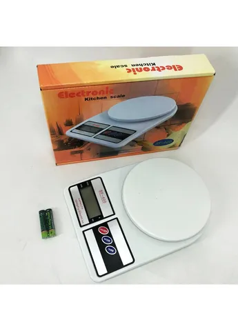Весы кухонные электронные SF-400 с LCD дисплеем Белые до 10 кг Domotec (386148215)