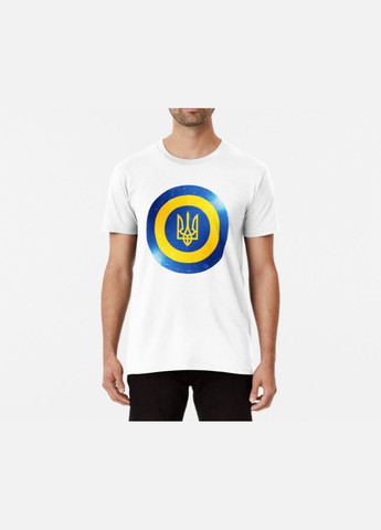 Біла чоловіча патріотична футболка з принтом капітан україна captain of ukraine Stedman