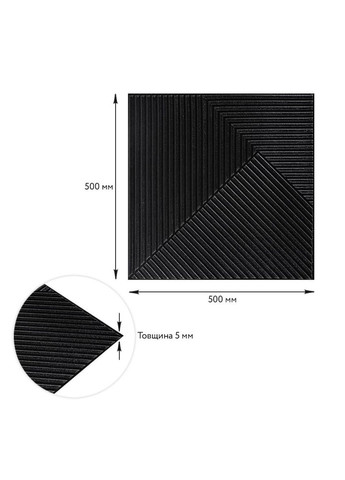 Самоклеюча декоративна 3D панель 500х500х5мм Бамбук Чорний Sticker Wall (368833403)