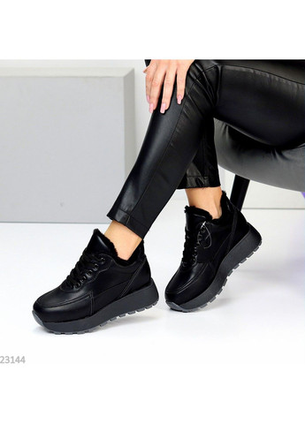 258 Кросовки Зимние Кожаные Черные утепленные Hengji чёрные зима (311950315)