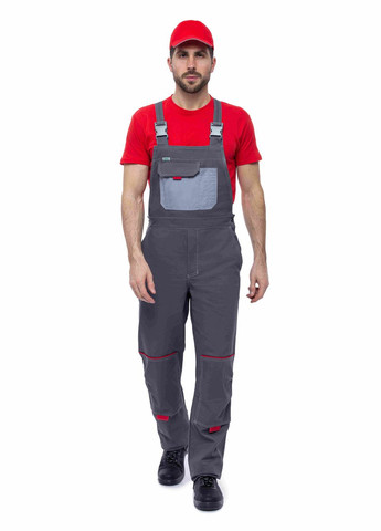Сірий костюм робочий євро (куртка+напівкомбінезон) сірий/т.сірий, зріст 170/176 ProsPerous