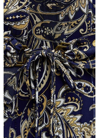 Синее короткое платье с принтом пейсли Zara