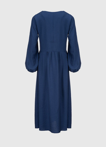 Темно-синя повсякденний сукня No Brand однотонна