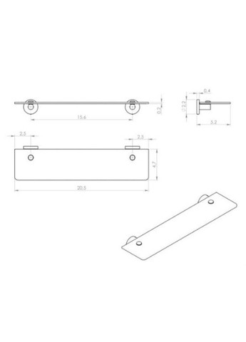 Стеклянная полка в ванну Felce (FE19-13-55) Хром Gedy (331640317)