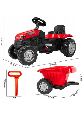 Детский трактор на педалях с прицепом (Польша) Pilsan (372467869)