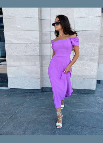 Сиреневое кэжуал женское платье FINO Mode однотонное