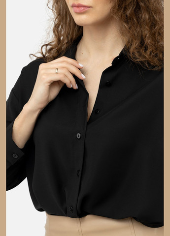 Черная демисезонная женская блуза цвет черный цб-00242165 Yuki