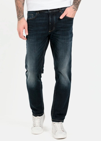 Темно-синие демисезонные зауженные, прямые мужские темно-синие джинсы прямого кроя 488055-9D21-48 Camel Active