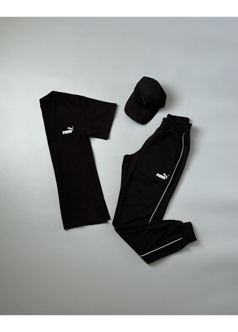 Мужской спортивный костюм 3в1+кепка Puma черный No Brand (350908336)