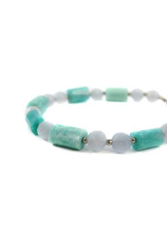 Эксклюзивный браслет "Берта" Амазонит бочка, Кварц грань 15 Fursa fashion (331155781)