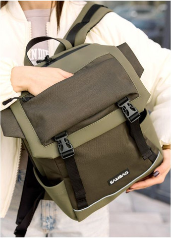 Жіночий рюкзак з кишенями та відділенням під ноутбук Хакі (10210291339) Sambag (361244690)