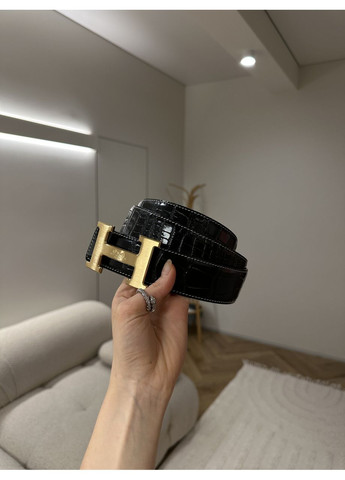 Ремінь Constance Belt in Porosus Crocodile Black Gold No Brand (362488628)