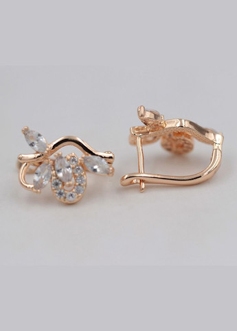 Позолоченные серьги с белыми цирконами код 1359 PTR No Brand (317769151)