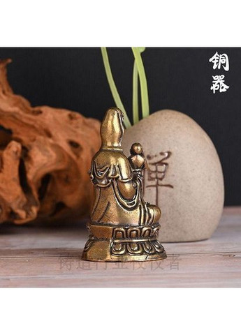 Винтажная настільна прикраса мідна латунна статуетка Будди Гуаньінь дарує дитину No Brand (292260643)