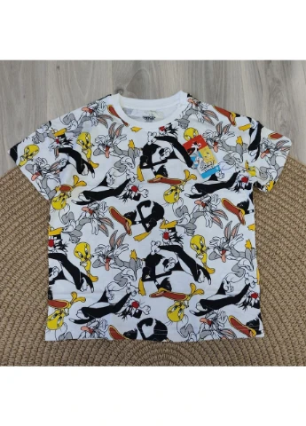Комбинированная летняя футболка для мальчика хлопок детская looney tunes, размер 110/116 Lupilu