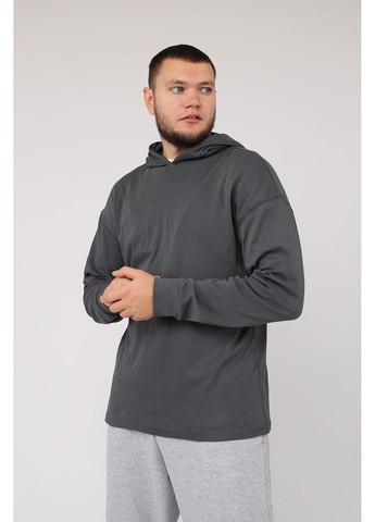 Футболка з довгим рукавом та капюшоном чоловіча колір графіт ЦБ-00284939 Yuki графітовий трикотаж