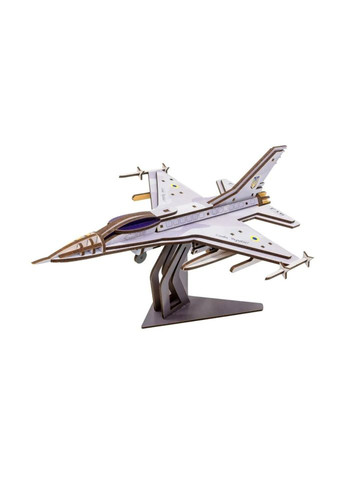 Деревянный 3D конструктор "F16" Арт-26913, 79 деталей PuzzleOK (315023019)